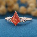1.5Carat Kite Cut Sun Stone Cluster Engagement Ring