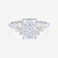 Radiant cut Moissanite Cluster Engagement Ring
