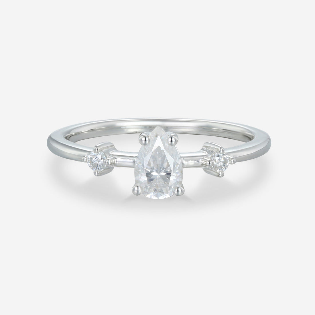 Pear cut Moissanite Engagement ring