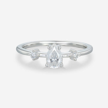 Pear cut Moissanite Engagement ring