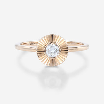 Solitaire Bezel Set Moissanite | Diamond Gold Engagement Ring