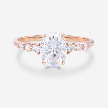 1.5Carat Oval cut Moissanite Engagement Ring