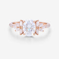 1.5 Carat Oval cut Moissanite Cluster | Half Eternity Engagement ring