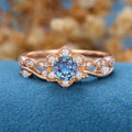 Round cut Alexandrite | Diamond ring set