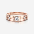 Round Cut Moissanite Statement Ring • Mens Wedding Band