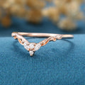 Round cut Moissanite | Natural Diamonds | Lab Grow Diamonds Curved Wedding Band Ring