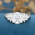 2.5Carat Round cut Moissanite Cluster Engagement ring