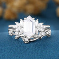 Hexagon cut Lab grown Diamond Wedding bridal set