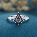 Kite Cut Lab Alexandrite Cluster Engagement Ring