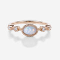 Bezel setting Oval cut Opal Gold Engagement Ring