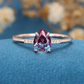 Pear cut Alexandrite | Diamond Engagement ring
