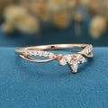 Diamond |Moissanite Curved Wedding Band Ring Matching Engagement ring