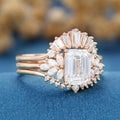 Emerald cut Lab-Grown Diamond Wedding Bridal Set