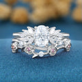 Oval cut 1.0 Carat Lab-Grown Diamond Wedding Bridal set