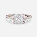 2.0 Carat Princess cut Moissanite cluster Engagement Ring