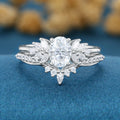 Oval cut 1.0 Carat Lab-Grown Diamond Wedding Bridal set