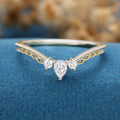 Pear shaped Curved Wedding Band Ring