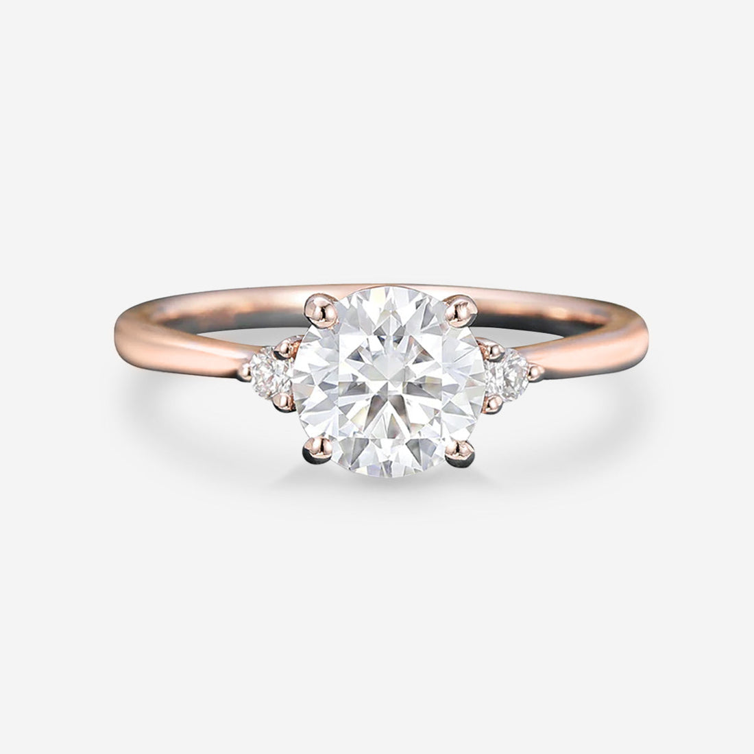 1Carat Round cut Moissanite Engagement ring