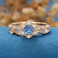 Round cut Lab Alexandrite | Diamond ring set