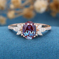 Oval cut Alexandrite | Diamond Engagement ring