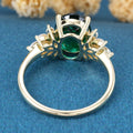 2.0Ct  Oval cut Lab Emerald Engagement Ring