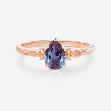 Pear cut Alexandrite Engagement ring