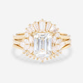 Emerald cut Lab-Grown Diamond Wedding Bridal Set