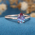 Pear cut Alexandrite | Diamond Engagement ring