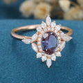 Oval cut Alexandrite Engagement ring