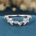 Copy of Nature Inspired Oval cut Moissanite Leaf Gold ring set