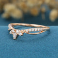 Diamond |Moissanite Curved Wedding Band Ring Matching Engagement ring