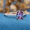Oval cut Alexandrite | Diamond Engagement ring
