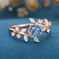 Round cut Alexandrite | Opal Engagement Ring