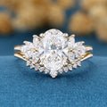 Nature Inspired 1.8Carat Oval cut Lab grown diamond Bridal Set