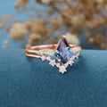 Kite Cut Alexandrite | Diamond  Ring set
