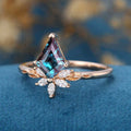 Kite Cut Alexandrite | Diamond  Engagement Ring