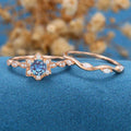 Round cut Alexandrite | Diamond ring set