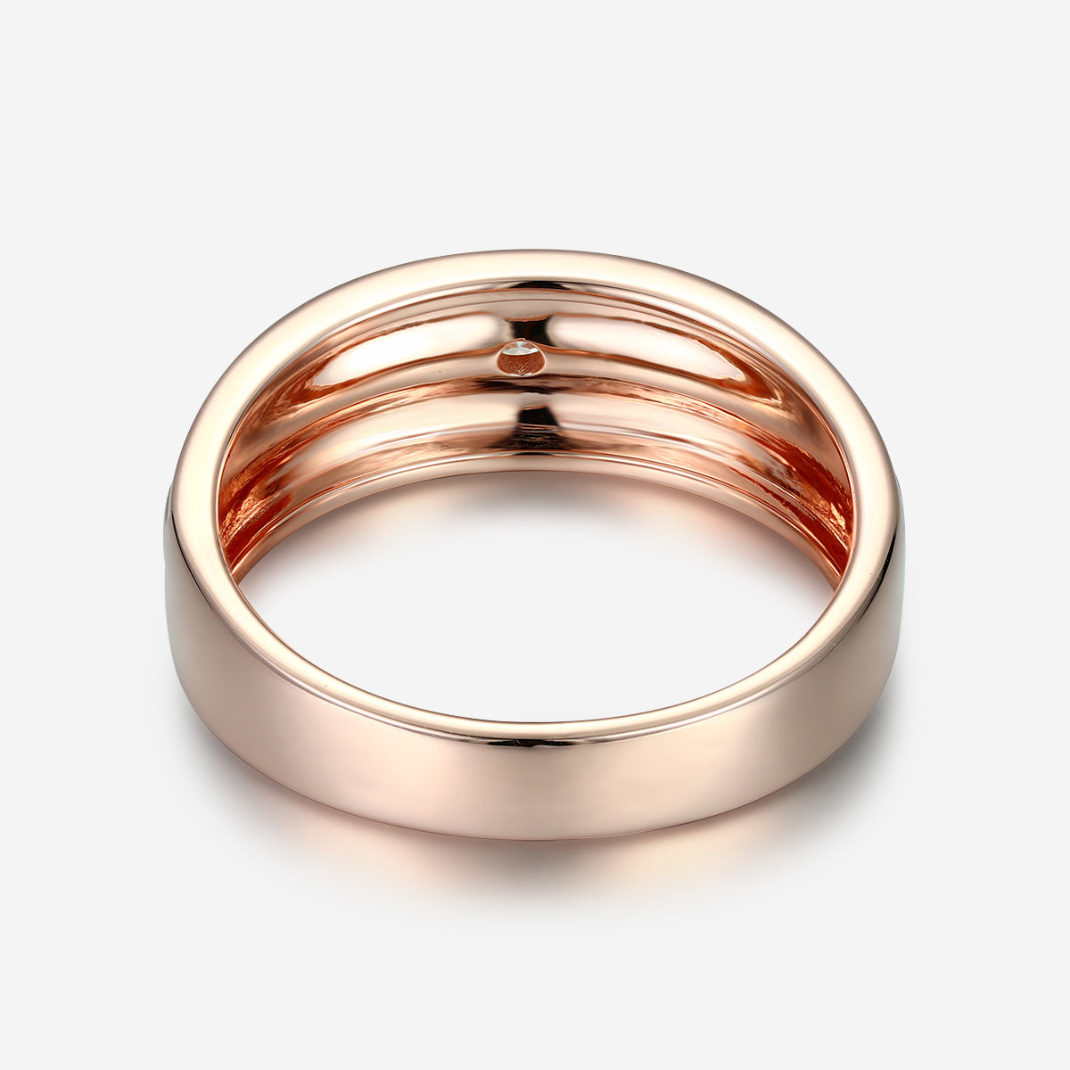 Round Cut Moissanite Statement Ring • Mens Wedding Band