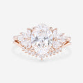 Nature Inspired 1.8Carat Oval cut Lab grown diamond Bridal Set