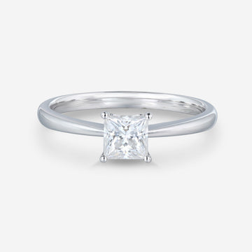 Princess cut Moissanite Solitaire Engagement ring