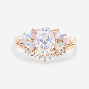 Oval cut 1.0 Carat Lab-Grown Diamond Wedding Bridal set (Copy)