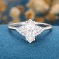 Marquise cut Moissanite  Cluster Engagement Ring