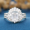 Emerald cut Lab-Grown Diamond Wedding Bridal Set