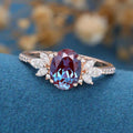 Oval cut Alexandrite | Diamond Engagement ring