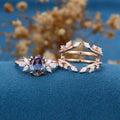 Oval cut Alexandrite | Diamond ring set