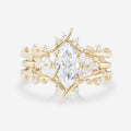 1.0Carat Marquise cut Lab-Grown Diamond Cluster Wedding Bridal set
