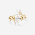 Pear cut Lab-Grown Diamond Leaf Rose Gold Wedding Bridal set