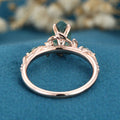 Nature Inspired Marquise cut Moss Agate Solid Gold Engagement Ring