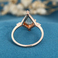 Kite cut Moss Agate Gold Engagement Ring