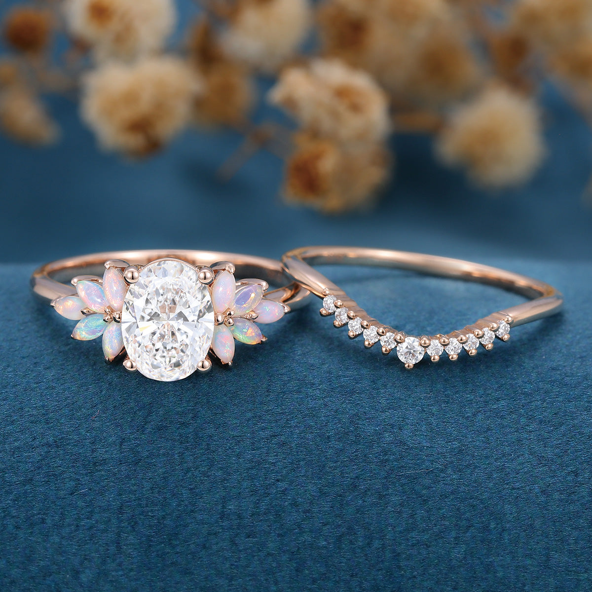Oval cut 1.0 Carat Lab-Grown Diamond Wedding Bridal set (Copy)